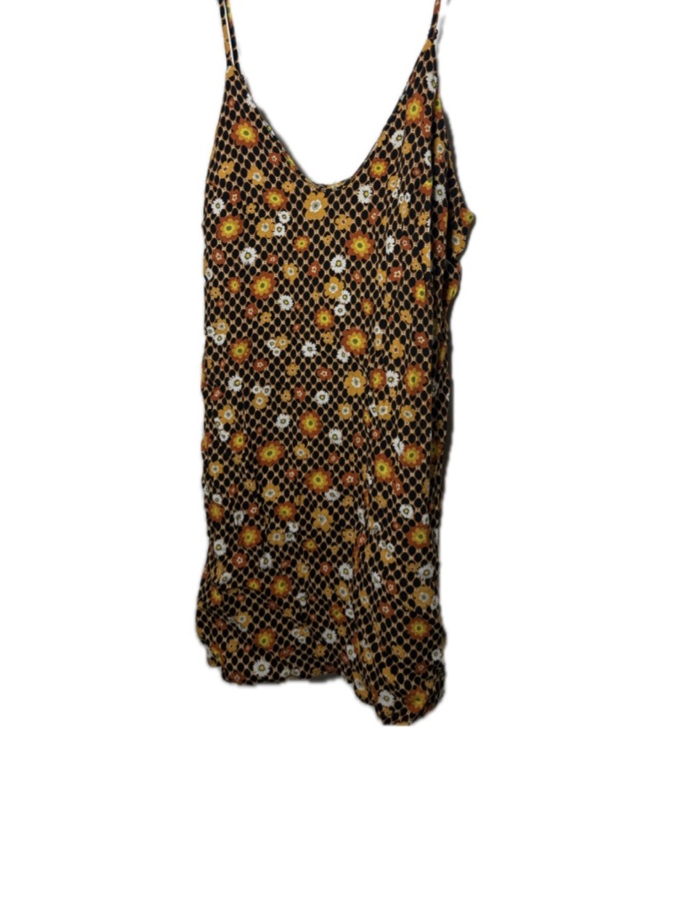 Olivaceous Black and Yellow Daisy Print Cami